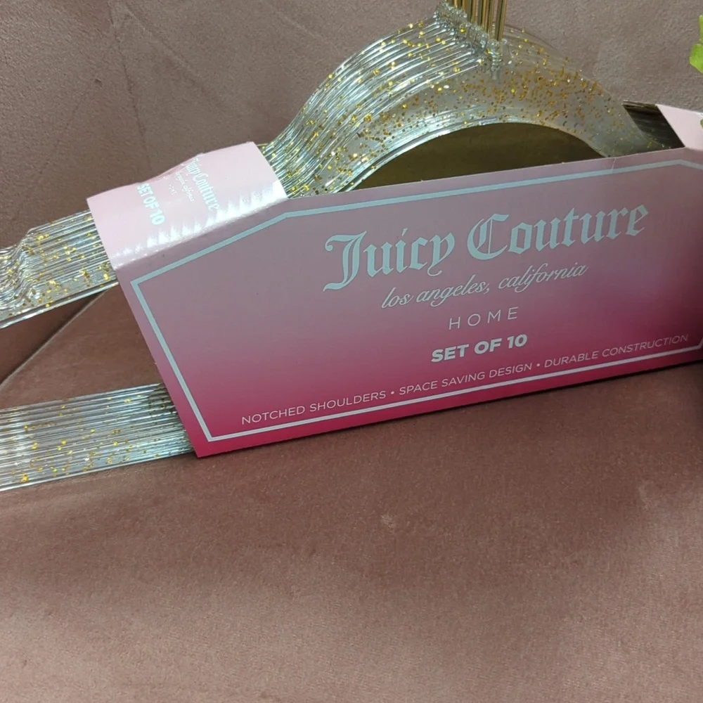🆕 10pc Gold Glitter Clothing Hangers 💗 Juicy Couture
